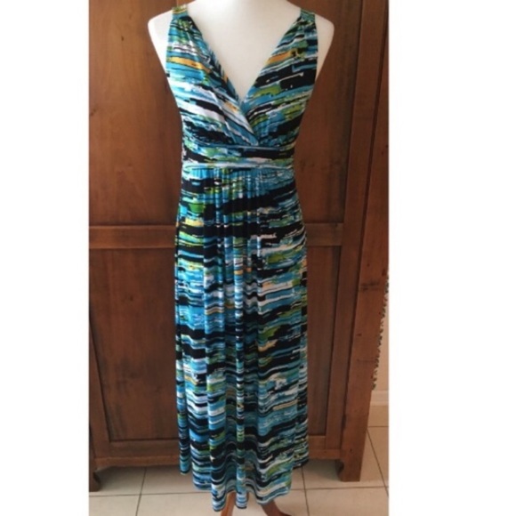 New Direction Teal & Green Color Splash Maxi - Picture 2 of 5